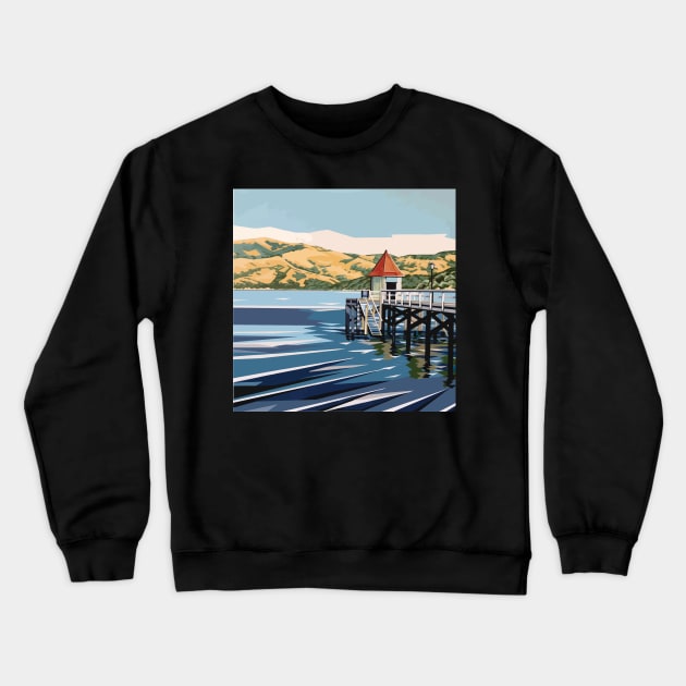 Akaroa Jetty Crewneck Sweatshirt by irajane